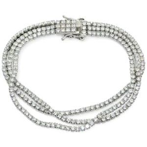 RH Macy Cubic Zirconia Multi-Row Statement Bracelet in Sterling Silver